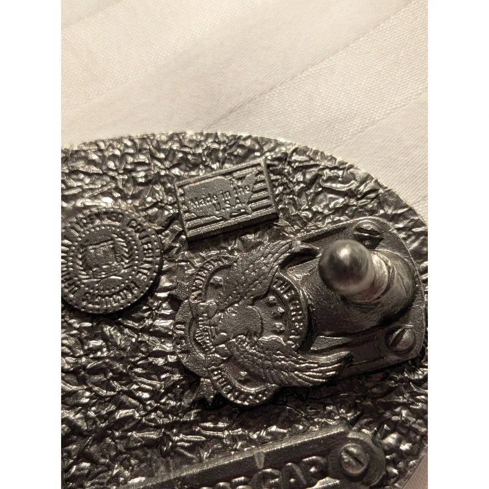 Vintage GAP Belt Buckle Air Force Academy USA 90s Collegiate Pewter Oval Buckle